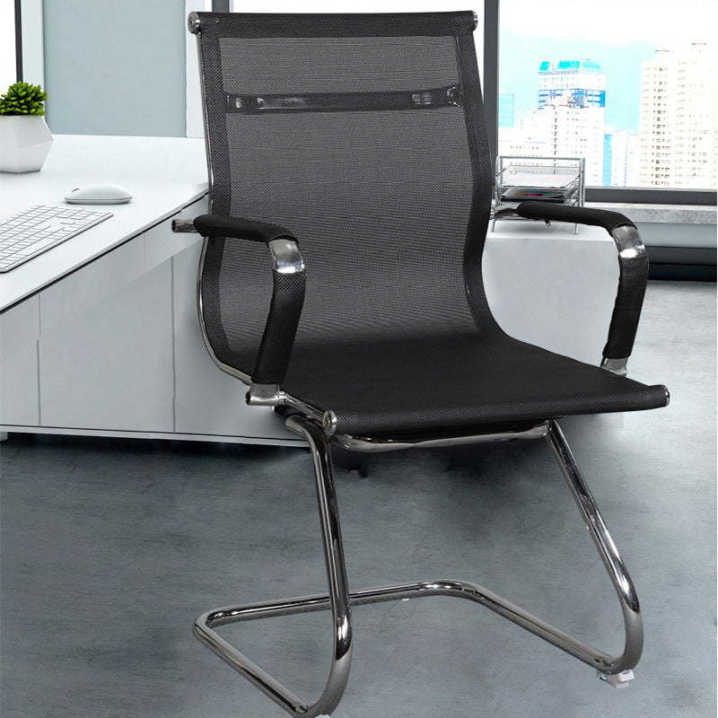 Modern Black Desk Chair with Breathable AirGrid Seat and Back Side Chair 1 Piece Clearhalo 'furn' 'furn_office_chair' 'Furniture' 'Office Chairs' 'Office Furniture' 'office_chair' 6005440