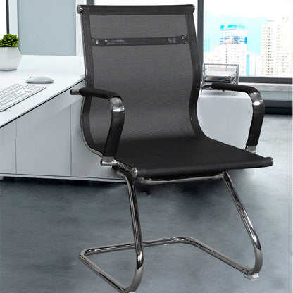 Modern Black Desk Chair with Breathable AirGrid Seat and Back Side Chair 1 Piece Clearhalo 'furn' 'furn_office_chair' 'Furniture' 'Office Chairs' 'Office Furniture' 'office_chair' 6005440