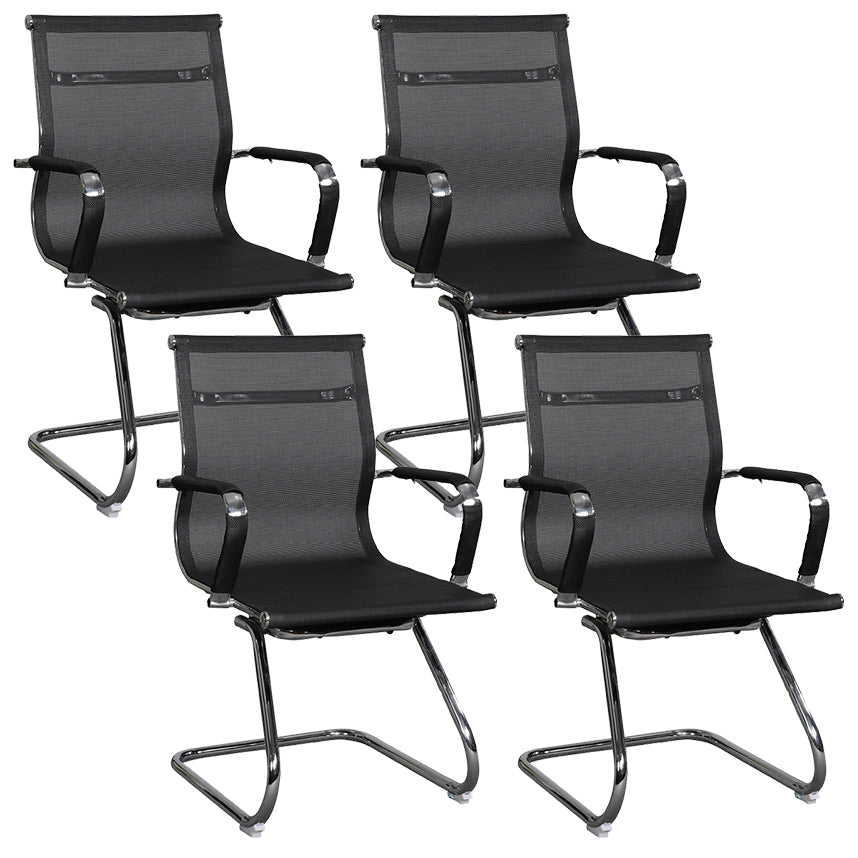 Modern Black Desk Chair with Breathable AirGrid Seat and Back Side Chair 4 Piece Set Clearhalo 'furn' 'furn_office_chair' 'Furniture' 'Office Chairs' 'Office Furniture' 'office_chair' 6005441