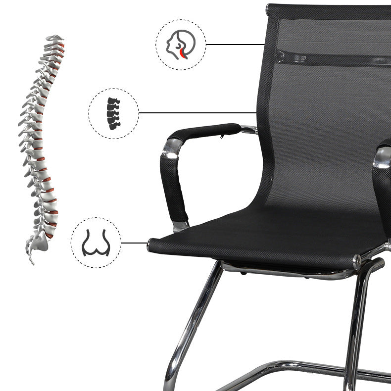 Modern Black Desk Chair with Breathable AirGrid Seat and Back Side Chair Clearhalo 'furn' 'furn_office_chair' 'Furniture' 'Office Chairs' 'Office Furniture' 'office_chair' 6005449