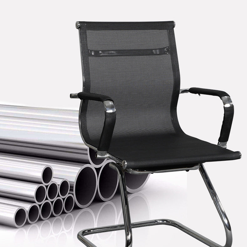 Modern Black Desk Chair with Breathable AirGrid Seat and Back Side Chair Clearhalo 'furn' 'furn_office_chair' 'Furniture' 'Office Chairs' 'Office Furniture' 'office_chair' 6005450