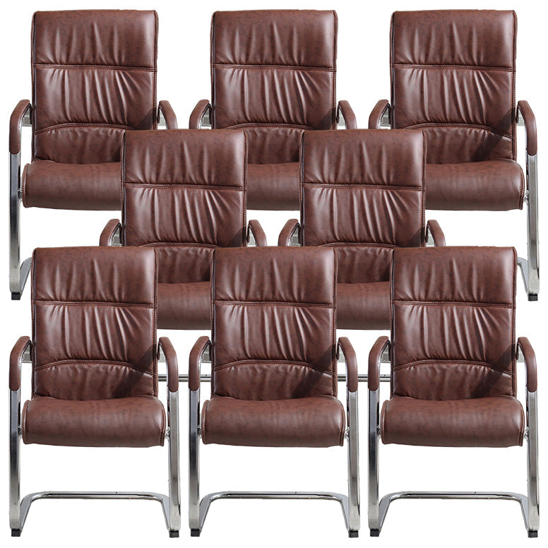 Moderne mid-back bureaustoelstoel Geen wielen gestoffeerde tankstoel