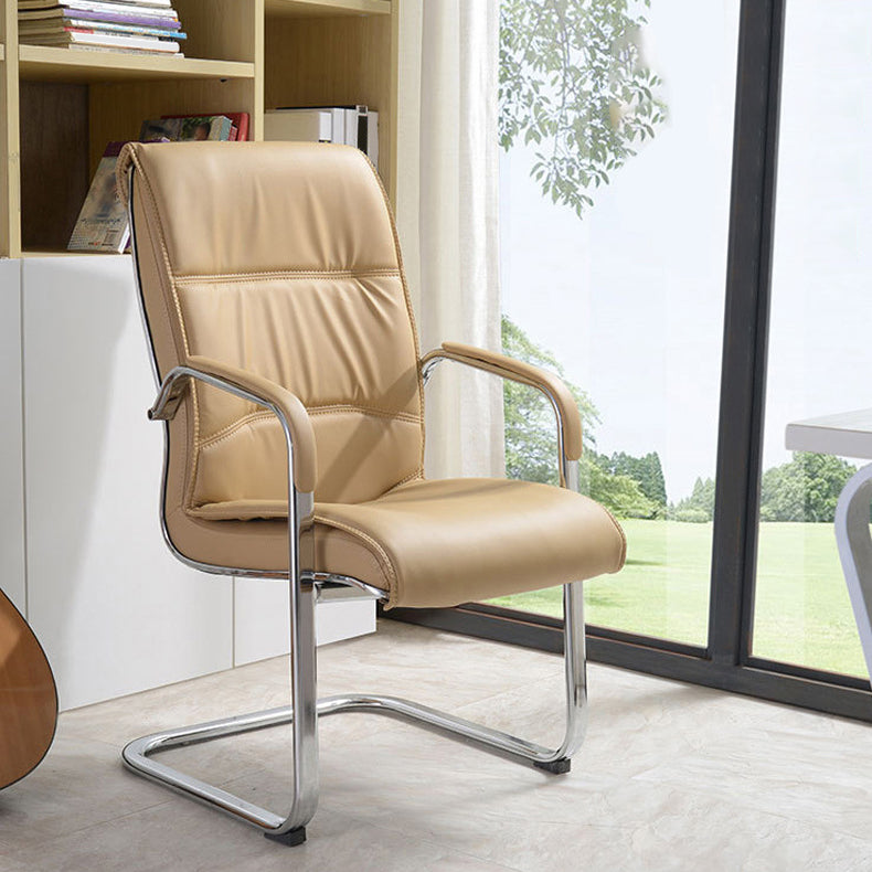 Moderne mid-back bureaustoelstoel Geen wielen gestoffeerde tankstoel