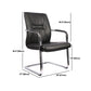 Modern Desk Chair Leather Computer Chair Mid-Back Chair in Black