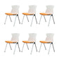 Modern Armless Chair No Wheels Mid-Back Plastic Chair in Gray/Orange