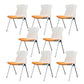 Modern Armless Chair No Wheels Mid-Back Plastic Chair in Gray/Orange