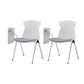 Modern Armless Chair No Wheels Mid-Back Plastic Chair in Gray/Orange