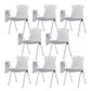 Modern Armless Chair No Wheels Mid-Back Plastic Chair in Gray/Orange