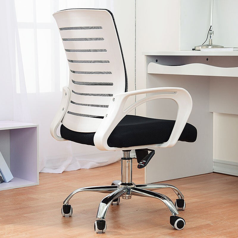 Fauteuil de conférence contemporain à dossier moyen en microfibre, chaise de bureau