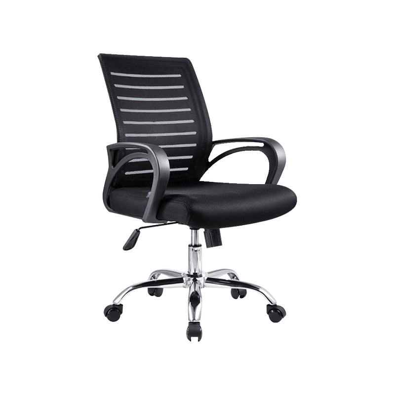 Fauteuil de conférence contemporain à dossier moyen en microfibre, chaise de bureau