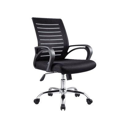 Fauteuil de conférence contemporain à dossier moyen en microfibre, chaise de bureau