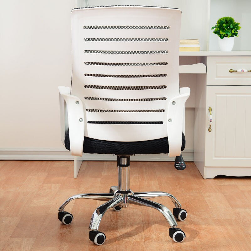 Fauteuil de conférence contemporain à dossier moyen en microfibre, chaise de bureau