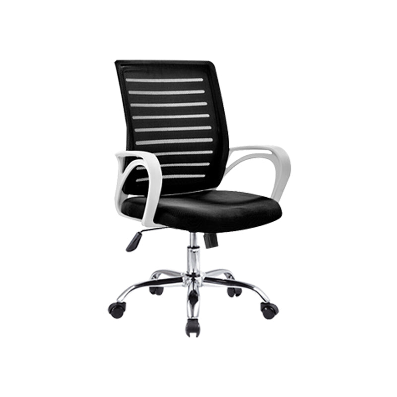 Fauteuil de conférence contemporain à dossier moyen en microfibre, chaise de bureau