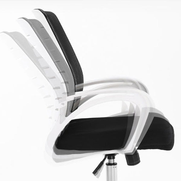 Fauteuil de conférence contemporain à dossier moyen en microfibre, chaise de bureau