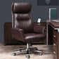 Chaise de gestionnaires à mécanisme d'inclinaison marron, avec appui-tête, chaise de bureau rembourrée pivotante