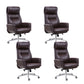 Chaise de gestionnaires à mécanisme d'inclinaison marron, avec appui-tête, chaise de bureau rembourrée pivotante