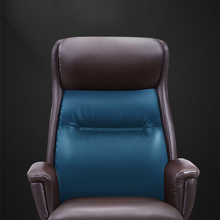 Chaise de gestionnaires à mécanisme d'inclinaison marron, avec appui-tête, chaise de bureau rembourrée pivotante