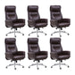 Chaise de gestionnaires à mécanisme d'inclinaison marron, avec appui-tête, chaise de bureau rembourrée pivotante