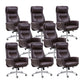 Chaise de gestionnaires à mécanisme d'inclinaison marron, avec appui-tête, chaise de bureau rembourrée pivotante