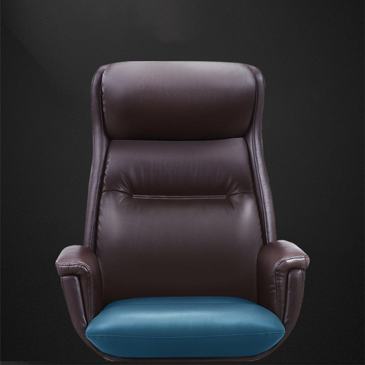Chaise de gestionnaires à mécanisme d'inclinaison marron, avec appui-tête, chaise de bureau rembourrée pivotante