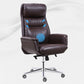 Chaise de gestionnaires à mécanisme d'inclinaison marron, avec appui-tête, chaise de bureau rembourrée pivotante