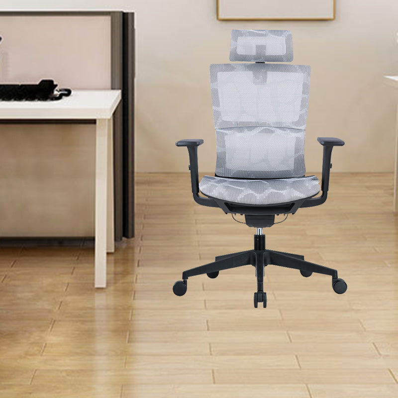 Modern Tilt Mechanism Swivel Chair Ergonomic Gray Mesh Desk Chair Clearhalo 'furn' 'furn_office_chair' 'Furniture' 'Office Chairs' 'Office Furniture' 'office_chair' 6005684