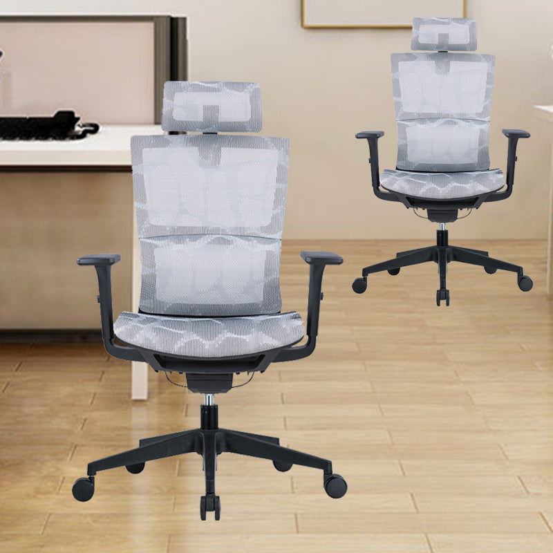 Modern Tilt Mechanism Swivel Chair Ergonomic Gray Mesh Desk Chair Clearhalo 'furn' 'furn_office_chair' 'Furniture' 'Office Chairs' 'Office Furniture' 'office_chair' 6005687