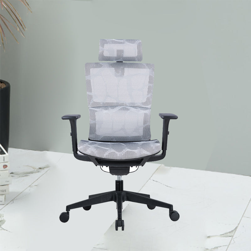 Modern Tilt Mechanism Swivel Chair Ergonomic Gray Mesh Desk Chair Clearhalo 'furn' 'furn_office_chair' 'Furniture' 'Office Chairs' 'Office Furniture' 'office_chair' 6005689