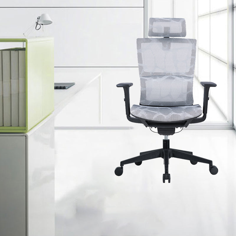 Modern Tilt Mechanism Swivel Chair Ergonomic Gray Mesh Desk Chair Clearhalo 'furn' 'furn_office_chair' 'Furniture' 'Office Chairs' 'Office Furniture' 'office_chair' 6005691