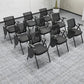 Chaise de bureau contemporaine noire à bras fixes et dossier moyen