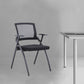 Chaise de bureau contemporaine noire à bras fixes et dossier moyen
