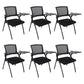Chaise de bureau contemporaine noire à bras fixes et dossier moyen