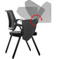 Chaise de bureau contemporaine noire à bras fixes et dossier moyen