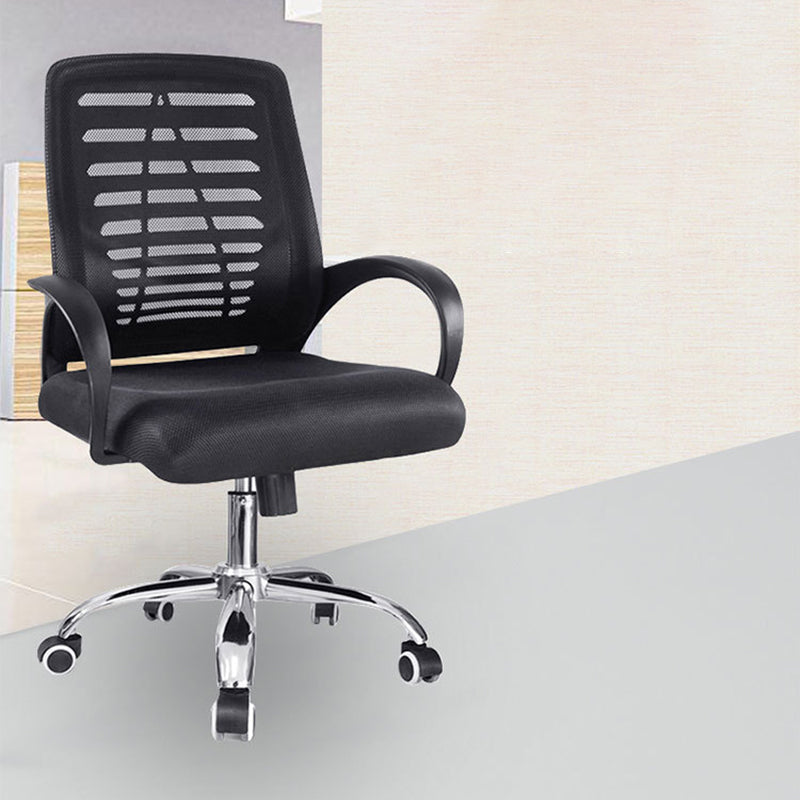 Modern Breathable AirGrid Arm Chair Microfiber Desk Mid-Back Office Chair Clearhalo 'furn' 'furn_office_chair' 'Furniture' 'Office Chairs' 'Office Furniture' 'office_chair' 6005719