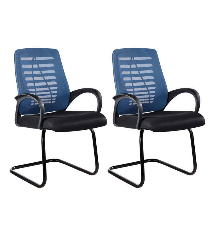 Modern Breathable AirGrid Arm Chair Microfiber Desk Mid-Back Office Chair Blue 2 Piece Set Casters Not Included Clearhalo 'furn' 'furn_office_chair' 'Furniture' 'Office Chairs' 'Office Furniture' 'office_chair' 6005720