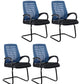 Modern Breathable AirGrid Arm Chair Microfiber Desk Mid-Back Office Chair Blue 4 Piece Set Casters Not Included Clearhalo 'furn' 'furn_office_chair' 'Furniture' 'Office Chairs' 'Office Furniture' 'office_chair' 6005722