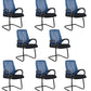 Modern Breathable AirGrid Arm Chair Microfiber Desk Mid-Back Office Chair Blue 8 Piece Set Casters Not Included Clearhalo 'furn' 'furn_office_chair' 'Furniture' 'Office Chairs' 'Office Furniture' 'office_chair' 6005725