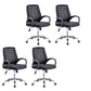 Modern Breathable AirGrid Arm Chair Microfiber Desk Mid-Back Office Chair Black 4 Piece Set Casters Included Clearhalo 'furn' 'furn_office_chair' 'Furniture' 'Office Chairs' 'Office Furniture' 'office_chair' 6005731