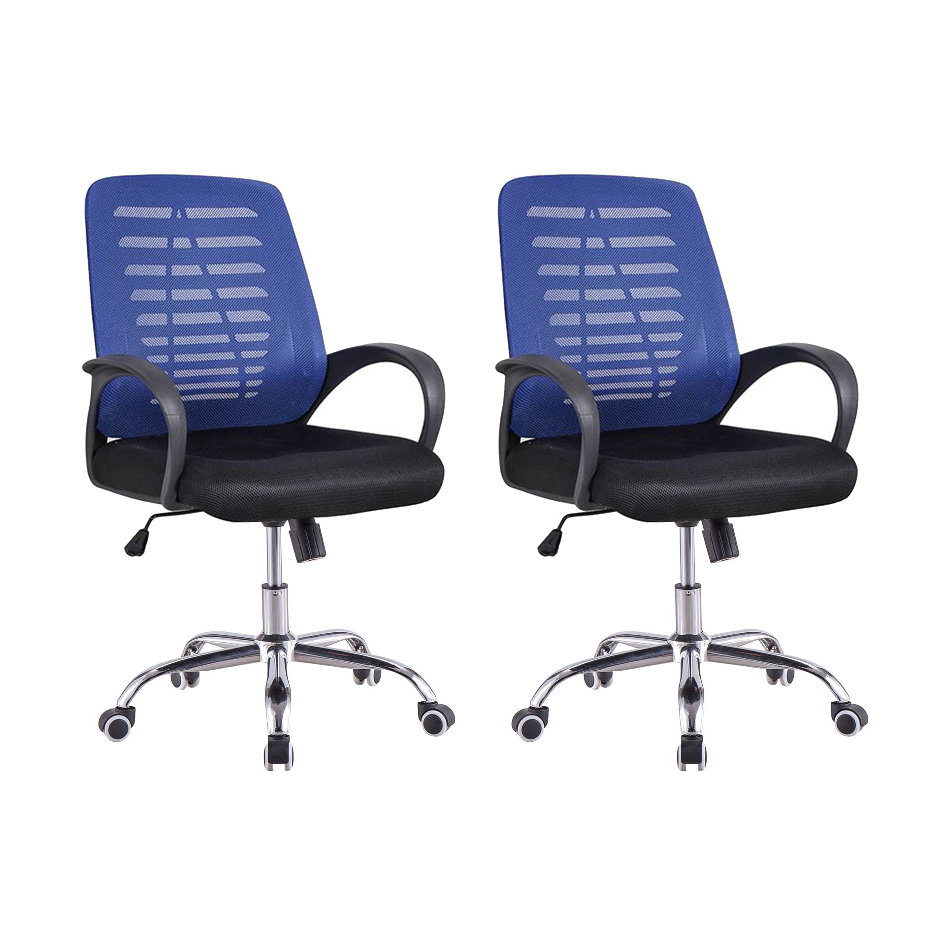 Modern Breathable AirGrid Arm Chair Microfiber Desk Mid-Back Office Chair Blue 2 Piece Set Casters Included Clearhalo 'furn' 'furn_office_chair' 'Furniture' 'Office Chairs' 'Office Furniture' 'office_chair' 6005737