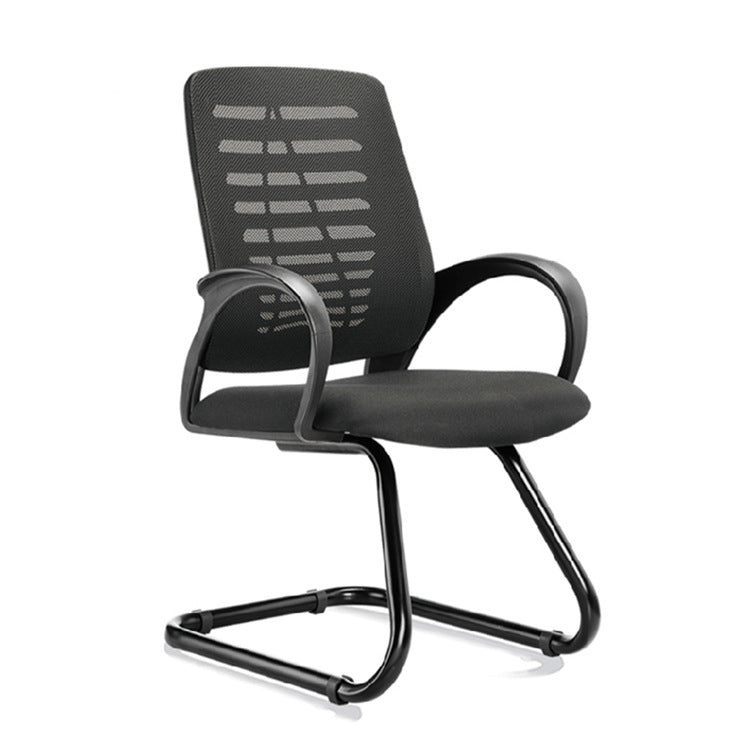 Modern Breathable AirGrid Arm Chair Microfiber Desk Mid-Back Office Chair Black 1 Piece Casters Not Included Clearhalo 'furn' 'furn_office_chair' 'Furniture' 'Office Chairs' 'Office Furniture' 'office_chair' 6005741