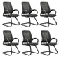 Modern Breathable AirGrid Arm Chair Microfiber Desk Mid-Back Office Chair Black 6 Piece Set Casters Not Included Clearhalo 'furn' 'furn_office_chair' 'Furniture' 'Office Chairs' 'Office Furniture' 'office_chair' 6005744