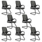 Modern Breathable AirGrid Arm Chair Microfiber Desk Mid-Back Office Chair Black 8 Piece Set Casters Not Included Clearhalo 'furn' 'furn_office_chair' 'Furniture' 'Office Chairs' 'Office Furniture' 'office_chair' 6005745