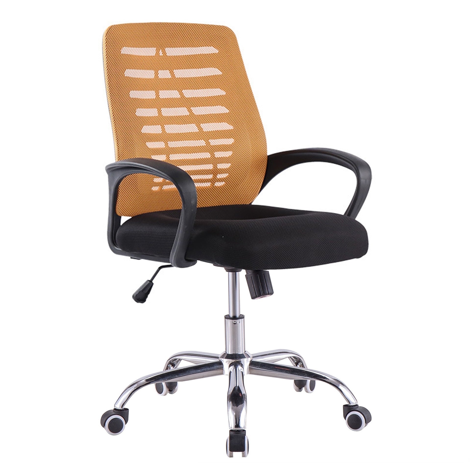 Modern Breathable AirGrid Arm Chair Microfiber Desk Mid-Back Office Chair Orange 1 Piece Casters Included Clearhalo 'furn' 'furn_office_chair' 'Furniture' 'Office Chairs' 'Office Furniture' 'office_chair' 6005746