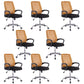 Modern Breathable AirGrid Arm Chair Microfiber Desk Mid-Back Office Chair Orange 8 Piece Set Casters Included Clearhalo 'furn' 'furn_office_chair' 'Furniture' 'Office Chairs' 'Office Furniture' 'office_chair' 6005750