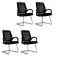 Modern Breathable AirGrid Arm Chair Microfiber Desk Mid-Back Office Chair Matte Black 4 Piece Set Casters Not Included Clearhalo 'furn' 'furn_office_chair' 'Furniture' 'Office Chairs' 'Office Furniture' 'office_chair' 6005753