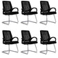 Modern Breathable AirGrid Arm Chair Microfiber Desk Mid-Back Office Chair Matte Black 6 Piece Set Casters Not Included Clearhalo 'furn' 'furn_office_chair' 'Furniture' 'Office Chairs' 'Office Furniture' 'office_chair' 6005754