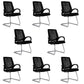 Modern Breathable AirGrid Arm Chair Microfiber Desk Mid-Back Office Chair Matte Black 8 Piece Set Casters Not Included Clearhalo 'furn' 'furn_office_chair' 'Furniture' 'Office Chairs' 'Office Furniture' 'office_chair' 6005755