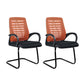 Modern Breathable AirGrid Arm Chair Microfiber Desk Mid-Back Office Chair Orange 2 Piece Set Casters Not Included Clearhalo 'furn' 'furn_office_chair' 'Furniture' 'Office Chairs' 'Office Furniture' 'office_chair' 6005757
