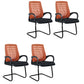 Modern Breathable AirGrid Arm Chair Microfiber Desk Mid-Back Office Chair Orange 4 Piece Set Casters Not Included Clearhalo 'furn' 'furn_office_chair' 'Furniture' 'Office Chairs' 'Office Furniture' 'office_chair' 6005758