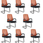 Modern Breathable AirGrid Arm Chair Microfiber Desk Mid-Back Office Chair Orange 8 Piece Set Casters Not Included Clearhalo 'furn' 'furn_office_chair' 'Furniture' 'Office Chairs' 'Office Furniture' 'office_chair' 6005760